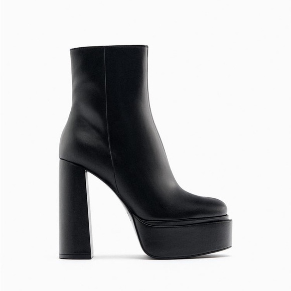 Zara Black Platform Ankle Boots - Picture 13 of 17